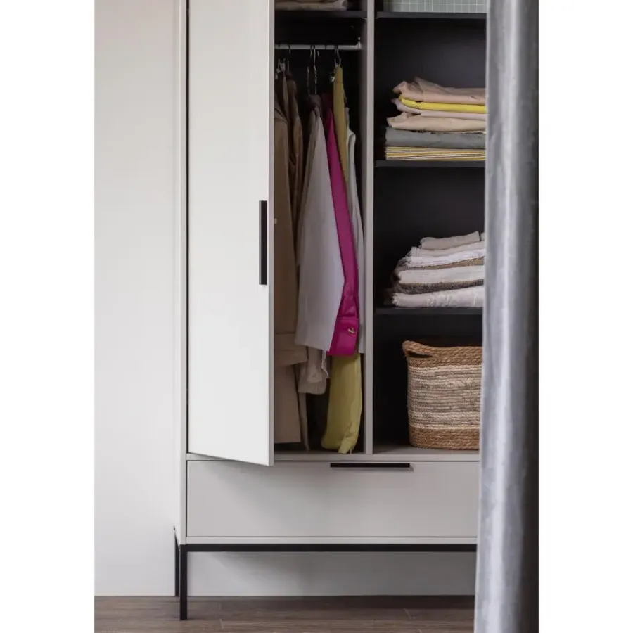 WOOOD Adam 2-deurs kast - Grenen - Dust - 200x100x53 cm