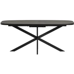 Ovale Eettafels-WOOOD Arros Eettafel Uitschuifbaar - Zwart - 75x180/220x90