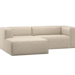 2,5 En 3-Zits Banken-WOOOD Bean Chaise Longue Bank Links - Melange - Beige - 73x254x178