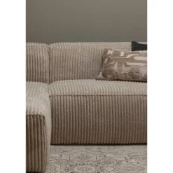 2,5 En 3-Zits Banken-WOOOD Bean Chaise Longue Bank Links - Ribstof - Travertin - 73x254x178