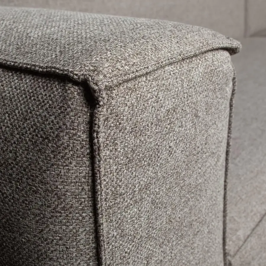 WOOOD Bean Hoekbank Incl. Kussens Rechts - Melange - Grijs - 73x305x96