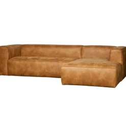 2,5 En 3-Zits Banken-WOOOD Bean Hoekbank Rechts - Ecoleer - Cognac - 73x305x96