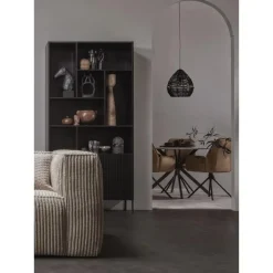 WOOOD Bean 3,5-Zits Bank - Ribstof - Travertin - 73x242x96