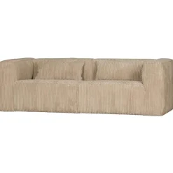WOOOD Bean 3,5-Zits Bank - Ribstof - Travertin - 73x242x96