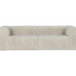 3,5 En 4-Zits Banken-WOOOD Bean 3,5-Zits Bank - Ribstof - Naturel - 73x242x96