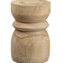 Krukjes-WOOOD Bikkel Kruk - Hout - Naturel - 40x28x28