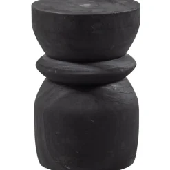 WOOOD Bikkel Kruk - Hout - Zwart - 40x28x28