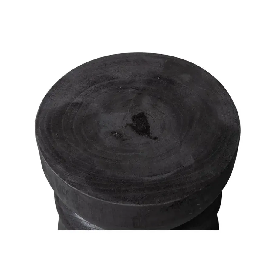 WOOOD Bikkel Kruk - Hout - Zwart - 40x28x28