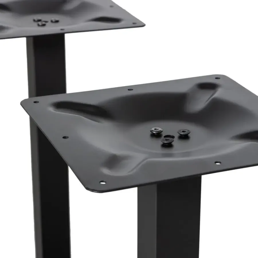 WOOOD Bistro Dubbele Vierkante Buisvoet - Metaal - Zwart - 72x80x40