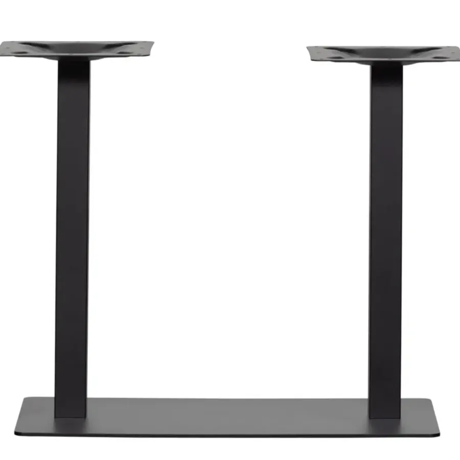 WOOOD Bistro Dubbele Vierkante Buisvoet - Metaal - Zwart - 72x80x40