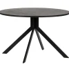 Ronde Eettafels-WOOOD Bruno Eettafel Rond - Mdf - Zwart - 75xØ120