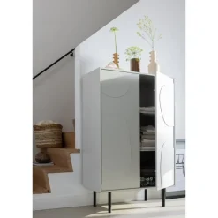 Wandkasten-WOOOD Cadiz Opbergkast - Grenen - Mist - 135x85x40