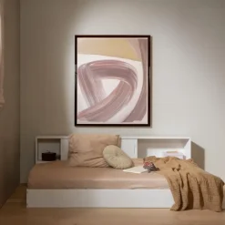 1-Persoons Bedden-WOOOD Carter Bed - Grenenhout - Wit - 90x200