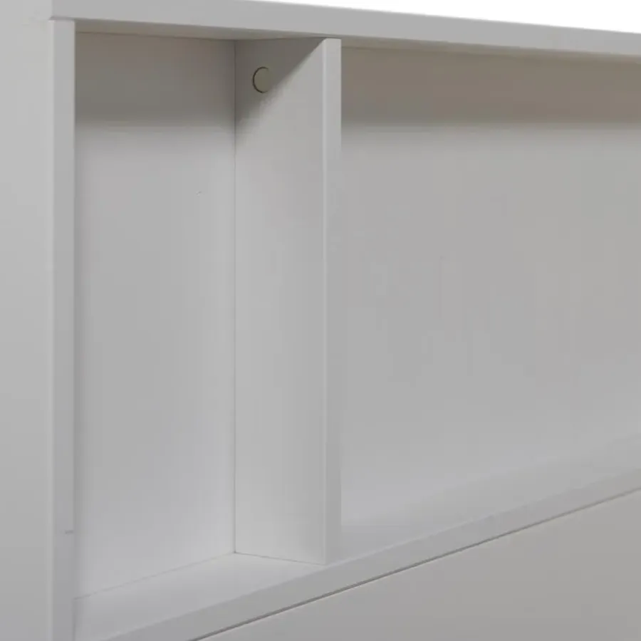 1-Persoons Bedden-WOOOD Carter Bed - Grenenhout - Wit - 90x200