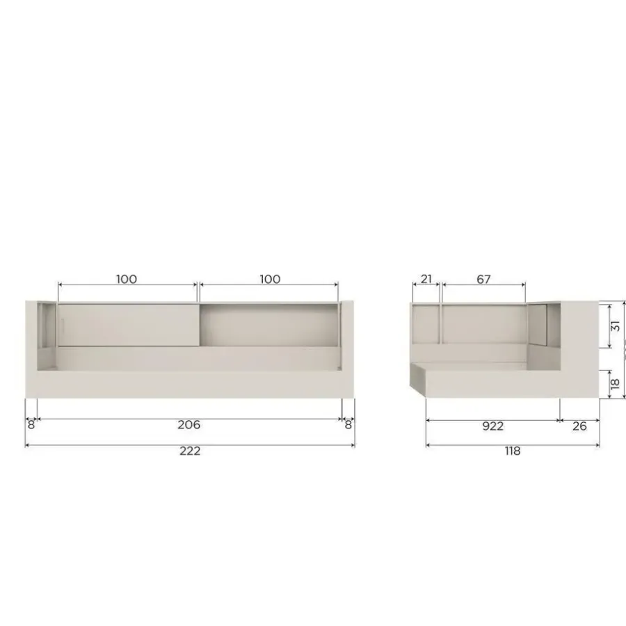1-Persoons Bedden-WOOOD Carter Bed - Grenenhout - Wit - 90x200