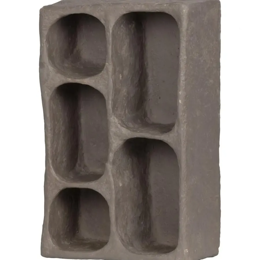 Wandrekken-WOOOD Clay Wandkastje - Papier Mache - Grijs - 70x45x23