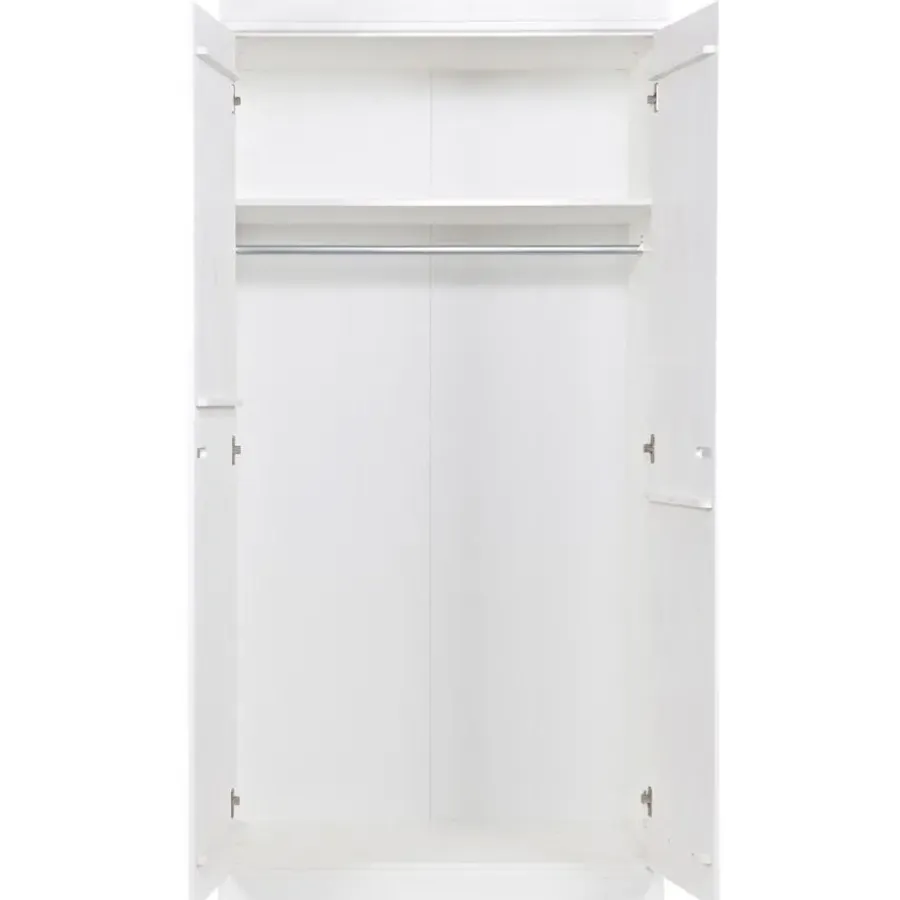 WOOOD Connect Kledingkast 2-Deurs - Grenen - Wit - 195x94x53