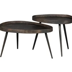 Bijzettafels-WOOOD Crude Bijzettafels - Zink - Antique Bronze - 39x71x52
