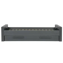 WOOOD Dennis Bed Excl Lade - Grenen - Staal Grijs - 53x219x95