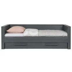 WOOOD Dennis Bed Incl.Bedlade/Lattenrol - Grenen - Staalgrijs -219x95