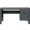 Bureaus-WOOOD Dennis Bureau - Grenen Geborsteld - Staal Grijs - 74x141x59