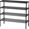 Kledingopbergers-WOOOD Ferro Schoenenrek - Metaal - Zwart - 80x85x35