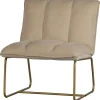 Fauteuils-WOOOD Fie Fauteuil - Ribstof - Zand - 77x64x71