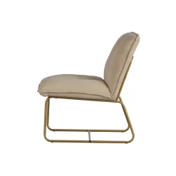 Fauteuils-WOOOD Fie Fauteuil - Ribstof - Zand - 77x64x71