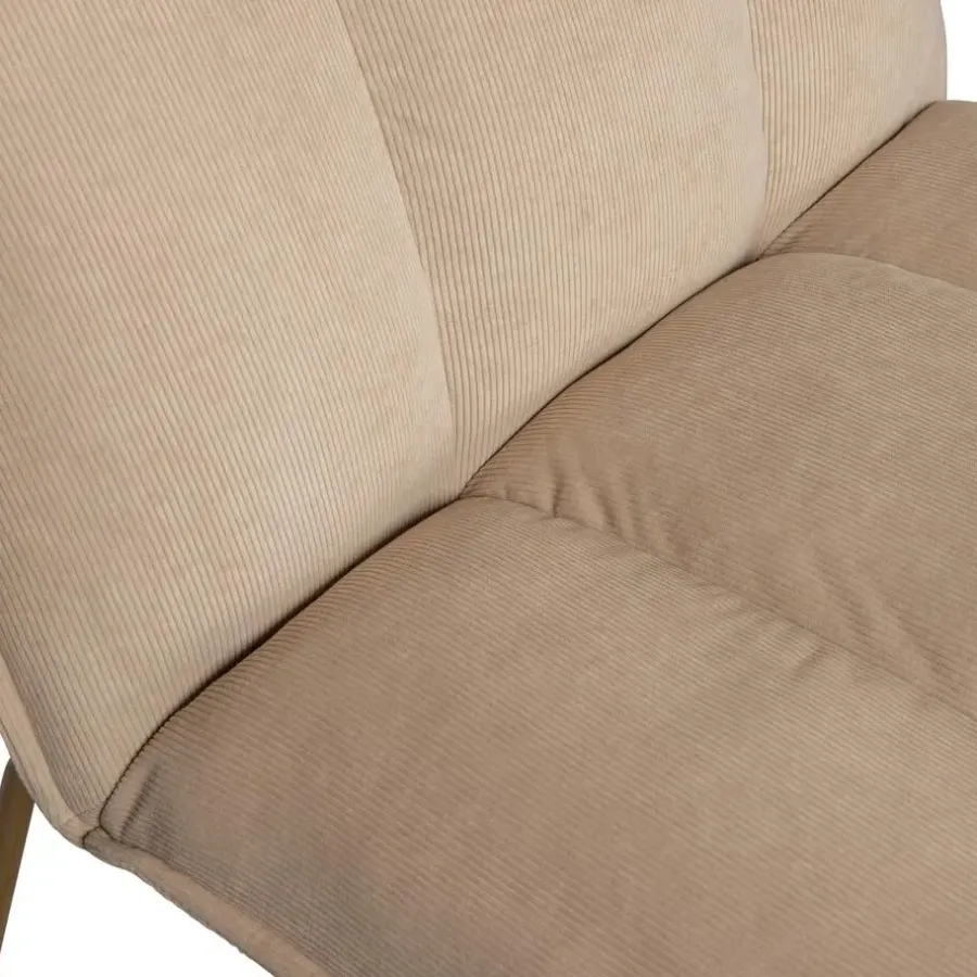 Fauteuils-WOOOD Fie Fauteuil - Ribstof - Zand - 77x64x71