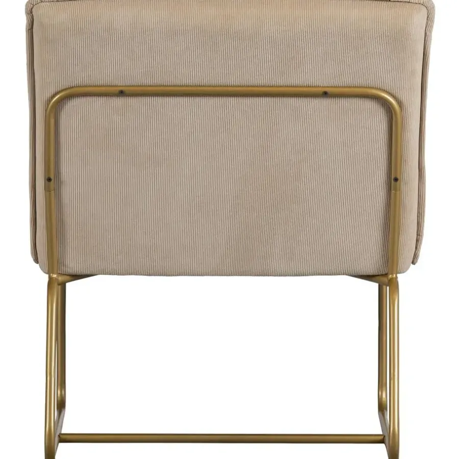 Fauteuils-WOOOD Fie Fauteuil - Ribstof - Zand - 77x64x71