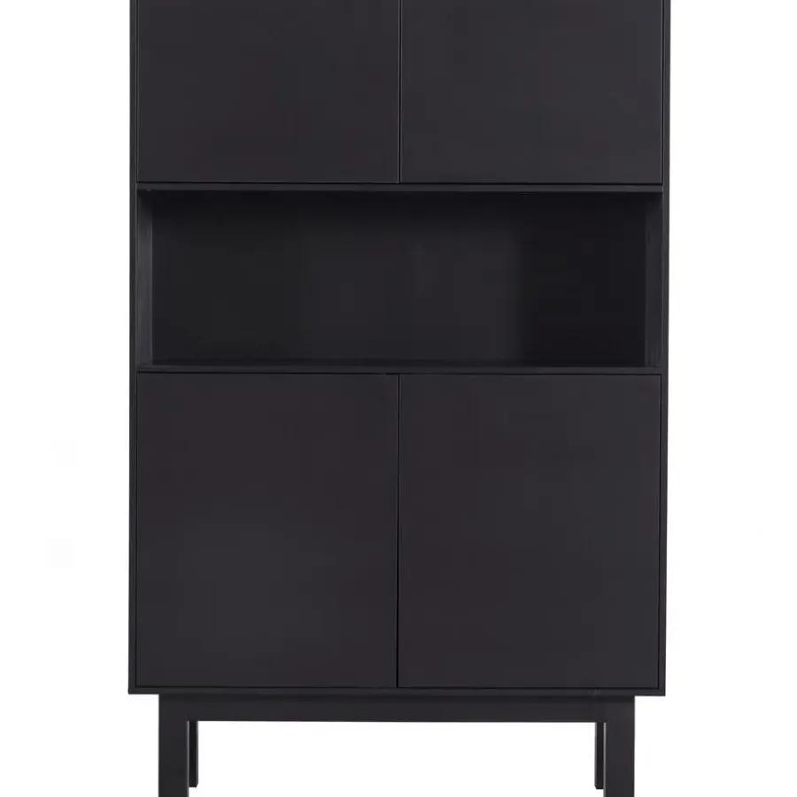 Buffetkasten-WOOOD Finca Buffetkast - Grenen - Zwart - 170x110x40
