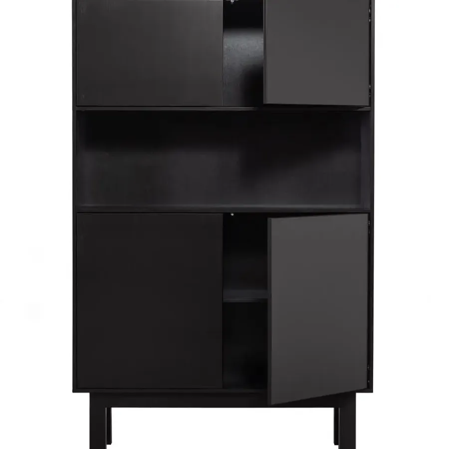 Buffetkasten-WOOOD Finca Buffetkast - Grenen - Zwart - 170x110x40