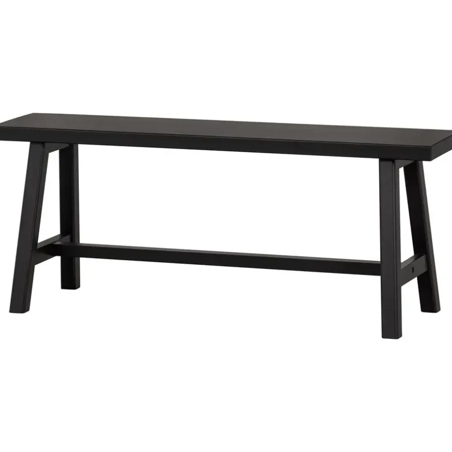 WOOOD Imme Bankje - Grenen - Zwart - 45x110x35