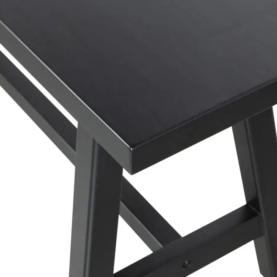 WOOOD Imme Bankje - Grenen - Zwart - 45x110x35