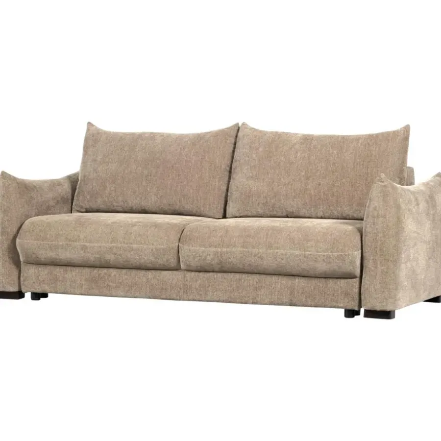 WOOOD Jonne 3-Zits Slaapbank - Chennile - Naturel - 92x233x105