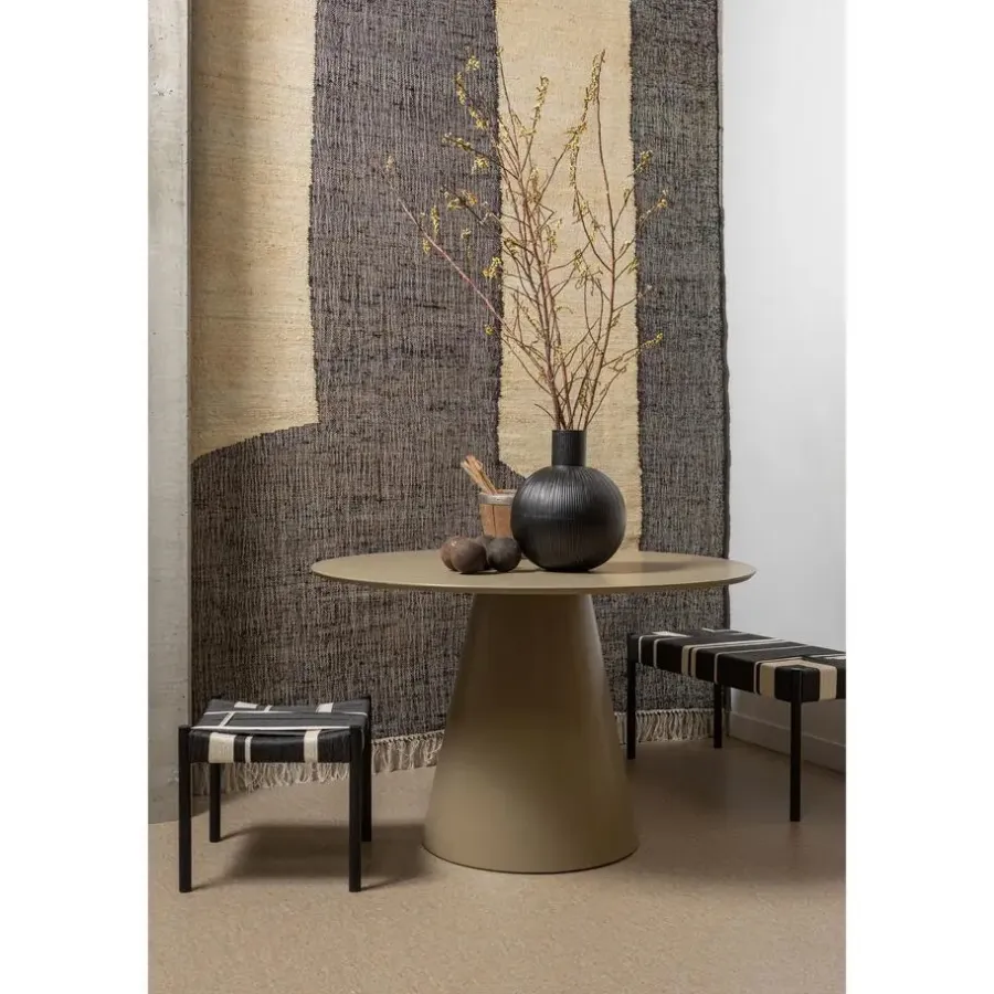 Ronde Eettafels-WOOOD Jorre Eettafel - MDF - Militair Bruin - 76x120x120