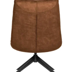 Fauteuils-WOOOD Jouke Draaifauteuil - Kunstleer - Cognac - 97x70x85