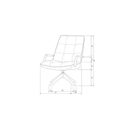 Fauteuils-WOOOD Jouke Draaifauteuil - Kunstleer - Cognac - 96x70x85