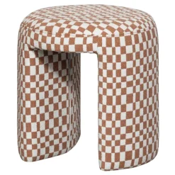 Krukjes-WOOOD krukje Charlie - Polyester - Ruitjes - Oranje