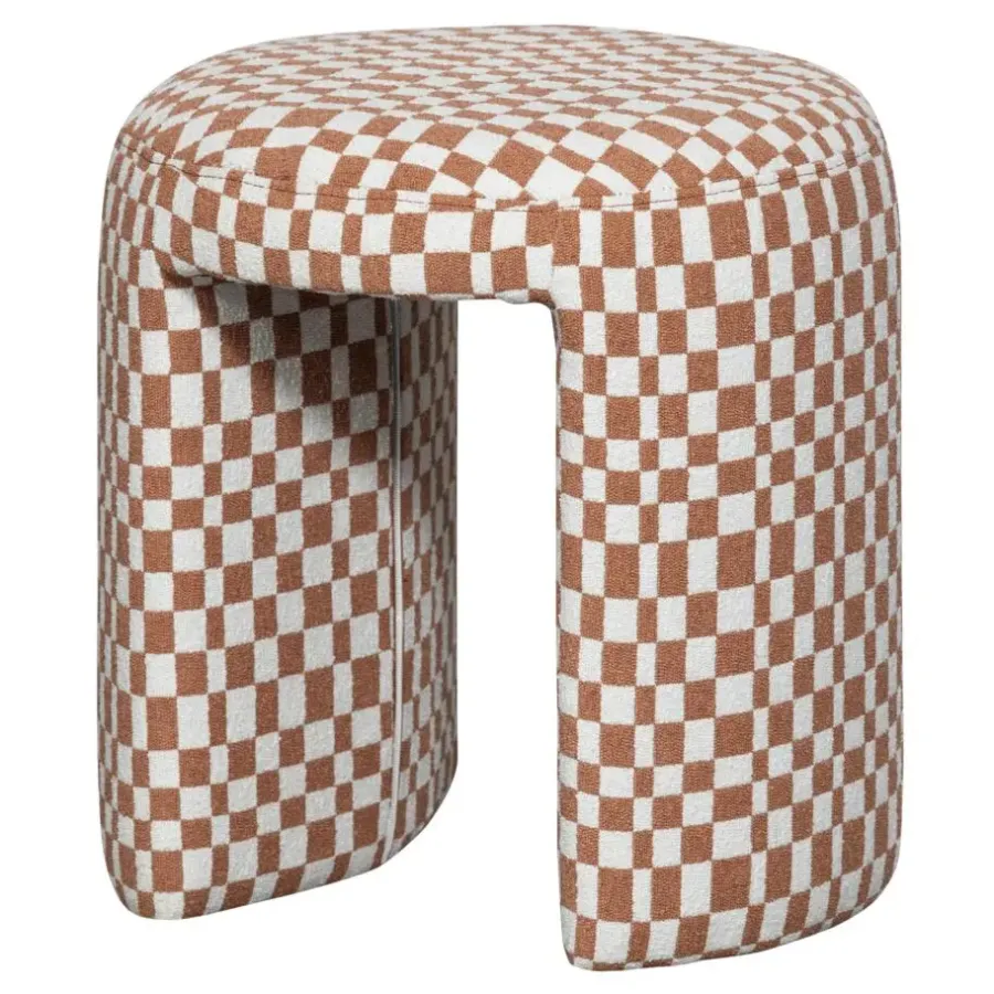 Krukjes-WOOOD krukje Charlie - Polyester - Ruitjes - Oranje