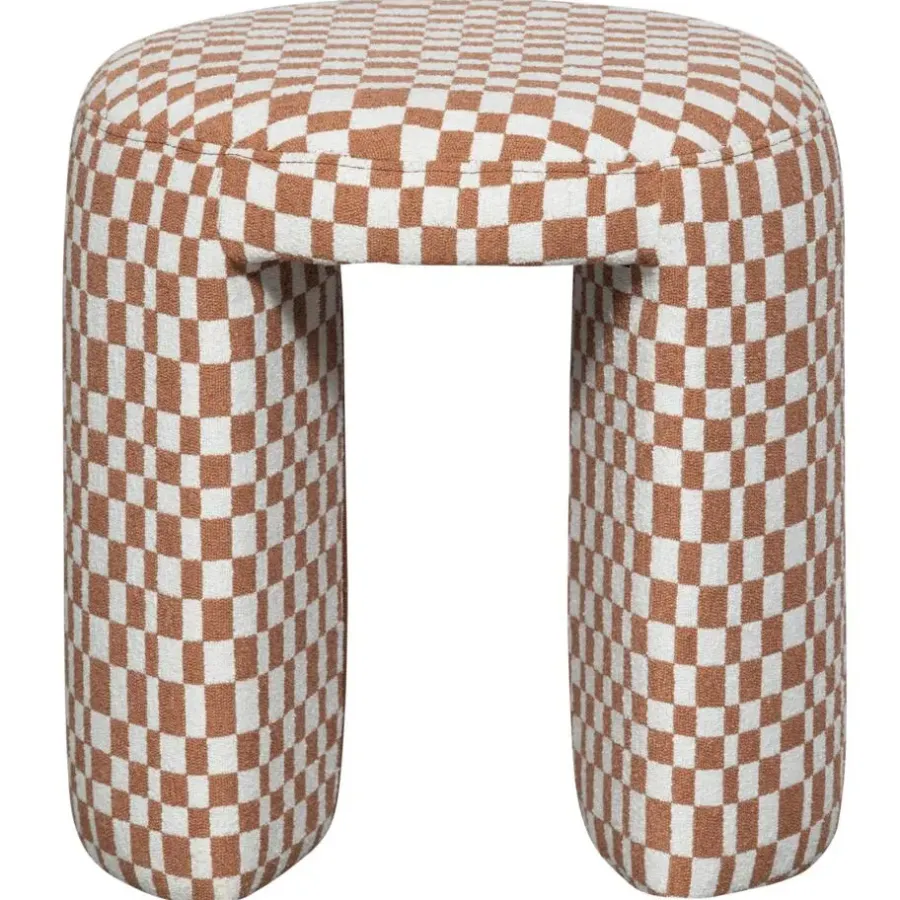 Krukjes-WOOOD krukje Charlie - Polyester - Ruitjes - Oranje