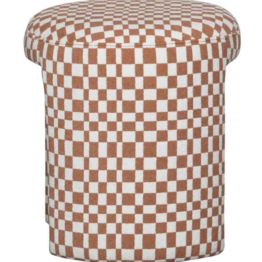 Krukjes-WOOOD krukje Charlie - Polyester - Ruitjes - Oranje