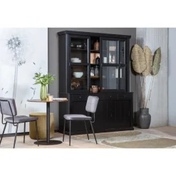 Buffetkasten-WOOOD Lagos Buffetkast - Grenen - Zwart - 214x166x48