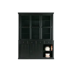 Buffetkasten-WOOOD Lagos Buffetkast - Grenen - Zwart - 214x166x48