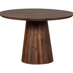 Ronde Eettafels-WOOOD Limit Eetkamertafel - Mangohout - Walnoot - 76x130x130