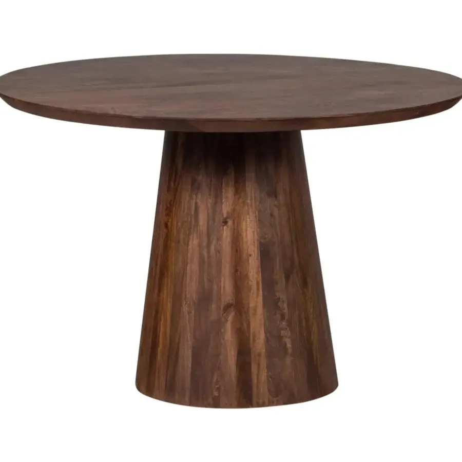 Ronde Eettafels-WOOOD Limit Eetkamertafel - Mangohout - Walnoot - 76x130x130