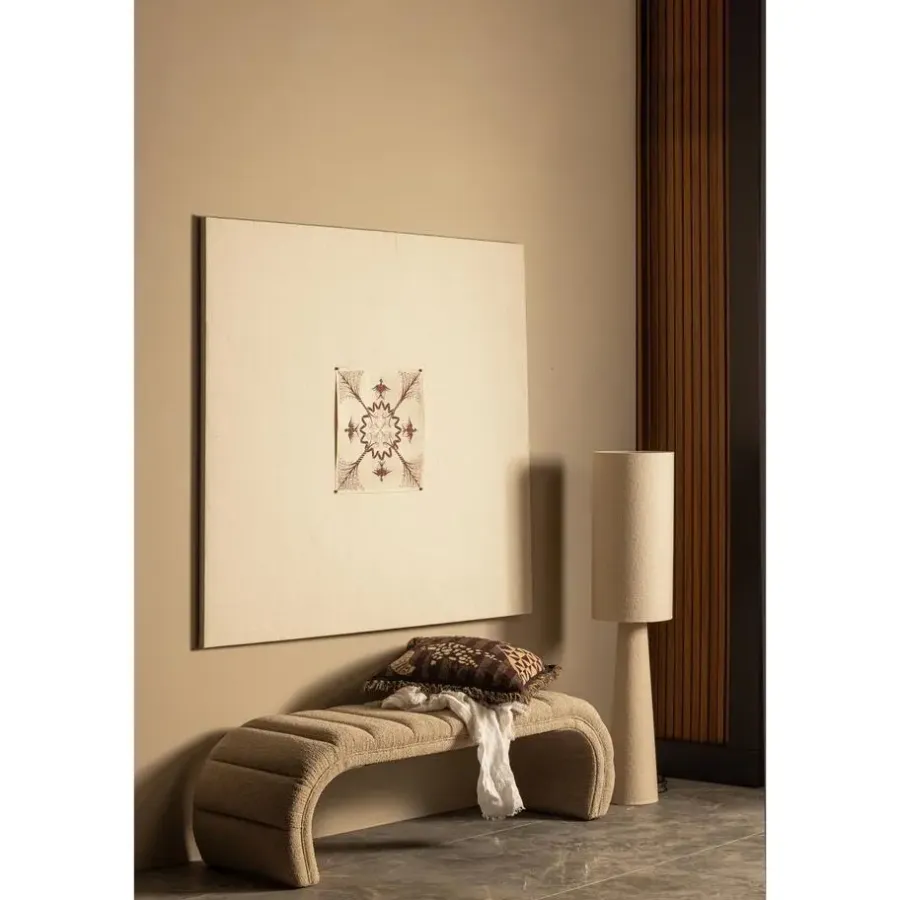 BePureHome WOOOD Loft Vloerlamp - Metaal/Bouclé - Naturel - 130xØ30 cm