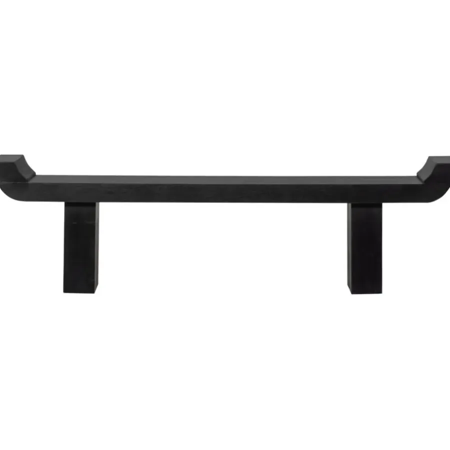 Bankjes-WOOOD Lox Bankje - Hout - Zwart - 35x183x53