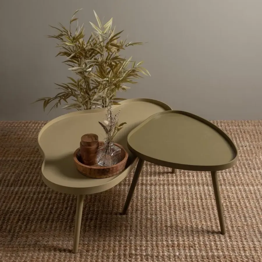 Bijzettafels-WOOOD Mae Bijzettafel - Grenen/MDF - Sepia - 40x61x50