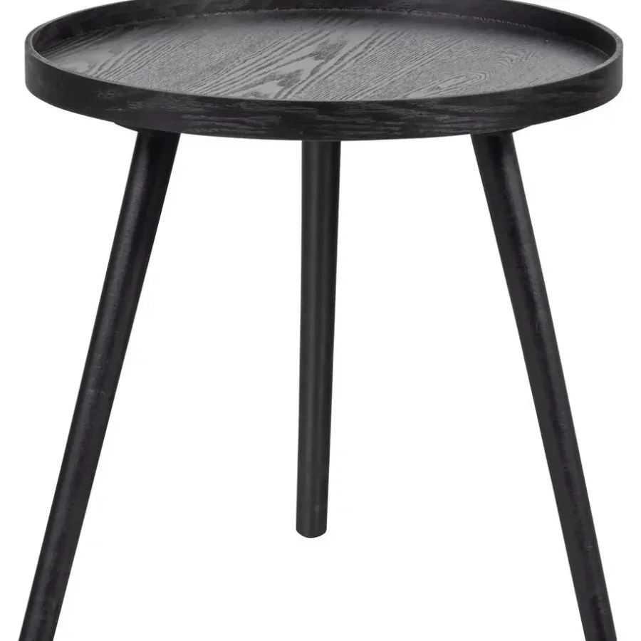 Bijzettafels-WOOOD Mesa Bijzettafel M - Hout - Zwart - 45x45x45